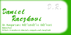 daniel raczkovi business card